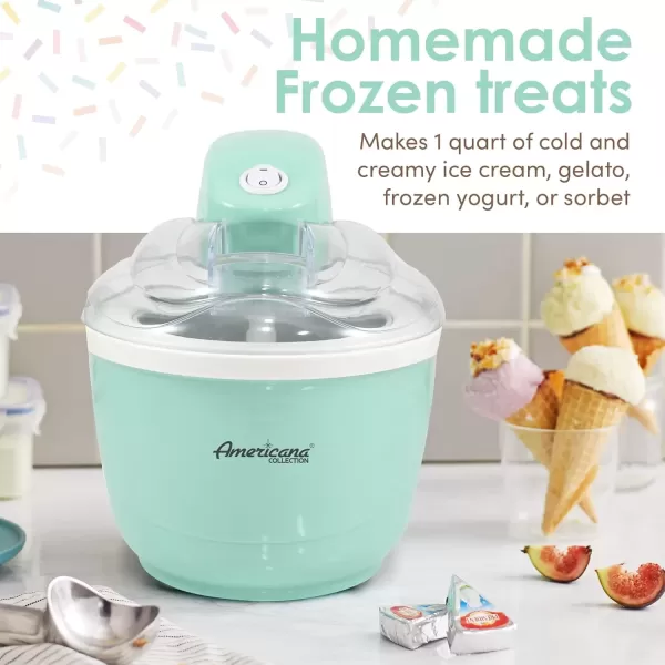 Ice Cream & Ice Cream Makers Collection Elite EIM520M 1 Quart Automatic Easy Homemade Electric Ice Cream Maker, Frozen Yogurt, Sorbet, Gelato Treat, with Recipes, Mint(Spearmint) - Image 3