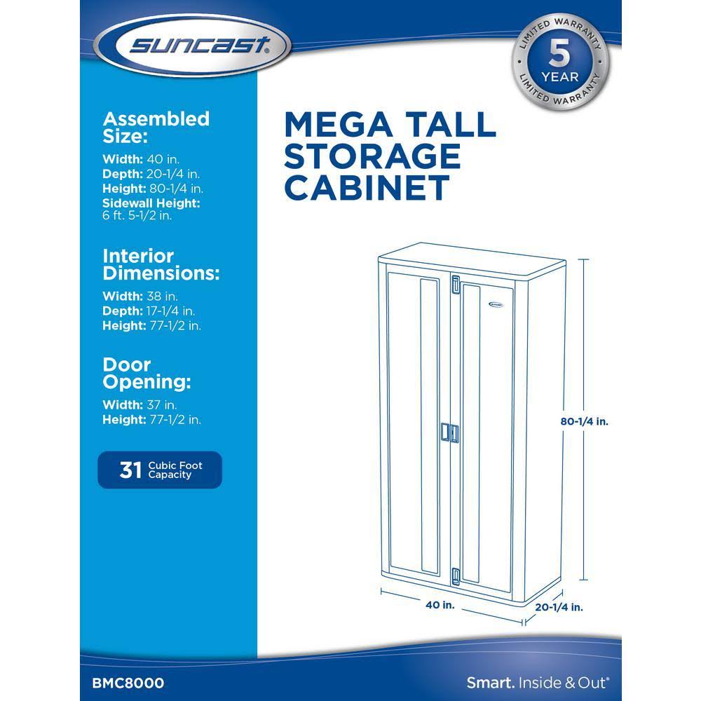 Suncast Mega Tall Utility Storage Cabinet - Image 4