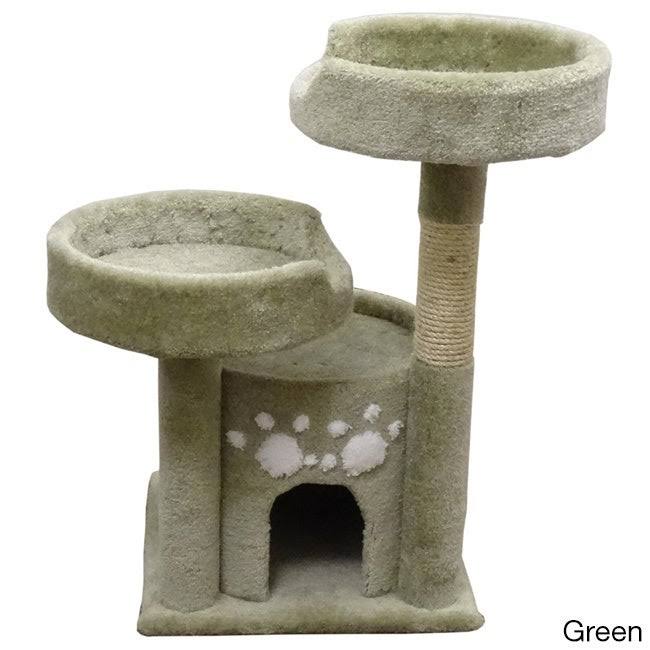 New Cat Condos Double Perch Solid Wood Cat Condo (Brown) - Image 4