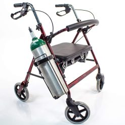 Walker Oxygen Tank Holder for Rollators & Walking Aids JO2W, Holds Single D or E Oxygen Cylinder Tanks