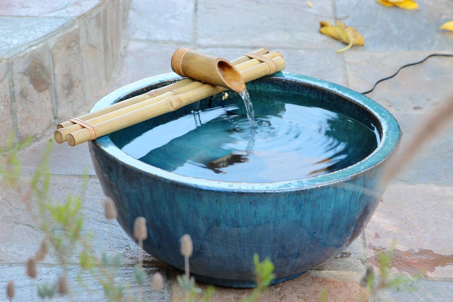 Bamboo Accents Water Fountain & Pump Kit ?C 18 inch, 3 Arm Style Split-Resistant All Natural Bamboo ?C DIY Indoor/Outdoor Zen Garden – Fits 15-30 inch Bowl (not Included) - Image 3
